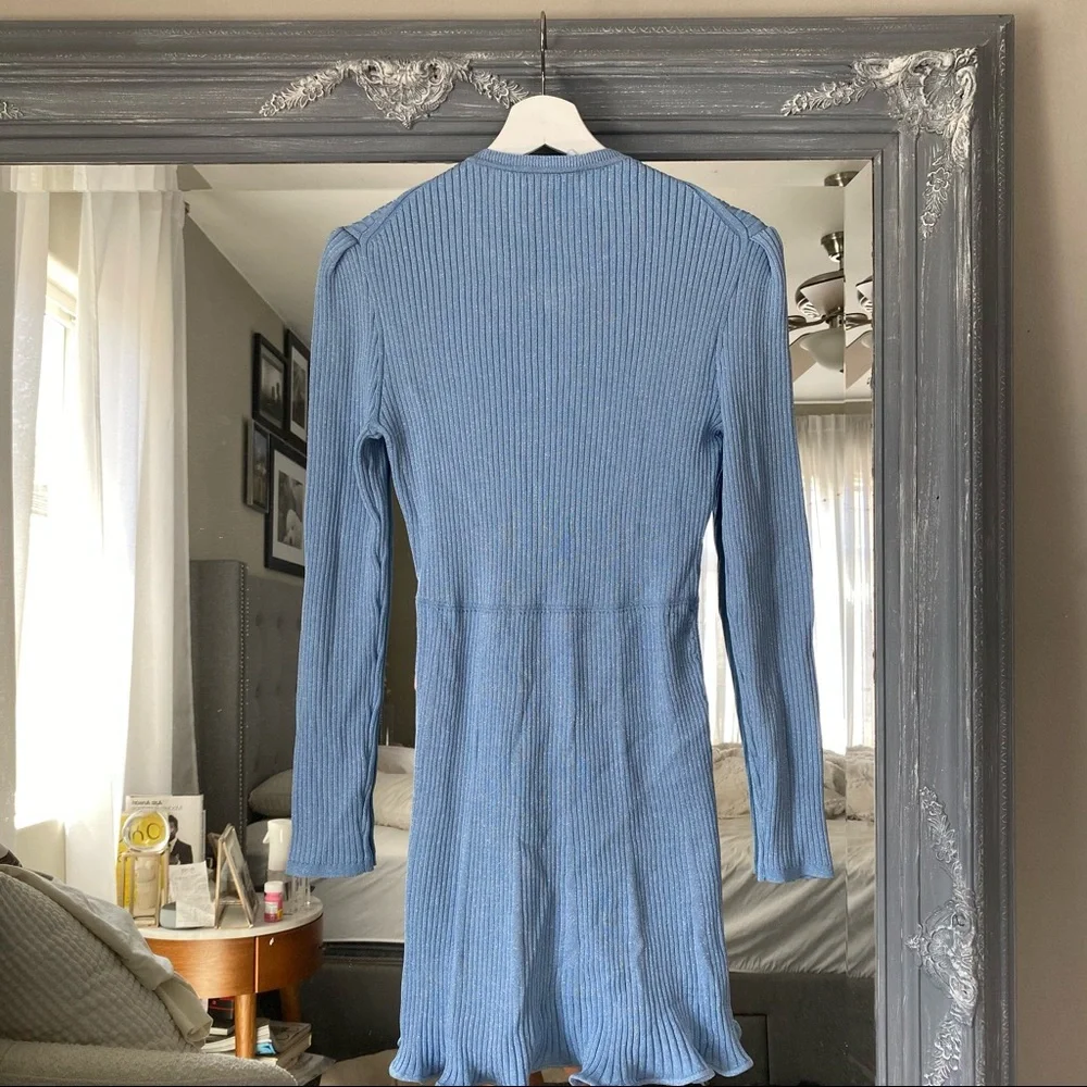 NWT Self-Portrait Bow Detail Lurex Knit Mini Dress L - Picture 5 of 6